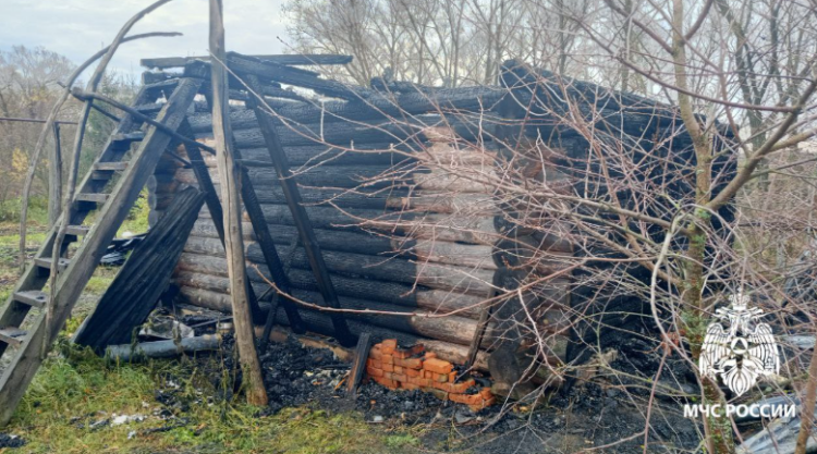 В Сапожковском районе сгорела баня