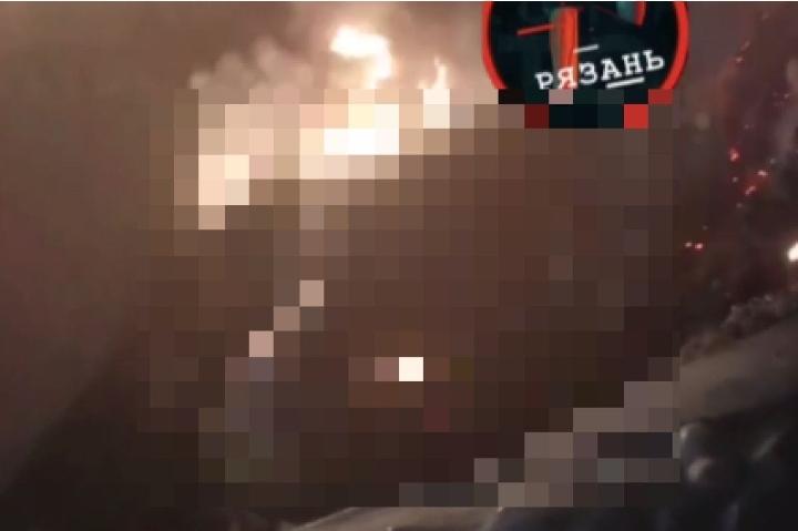 На рязанской площади Победы сгорел человек