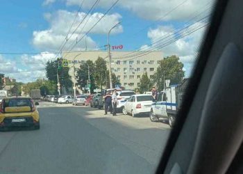 10 августа в Рязани засняли скопление полицейских машин