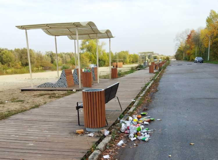 Благоустройство на рязанском Ореховом озере испортили неизвестные