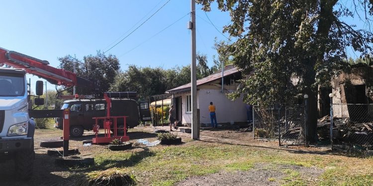 В Милославском районе горел четырехквартирный жилой дом