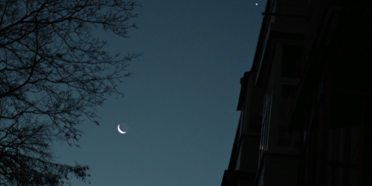Рязанцы запечатлели пепельный свет Луны и пояс Венеры