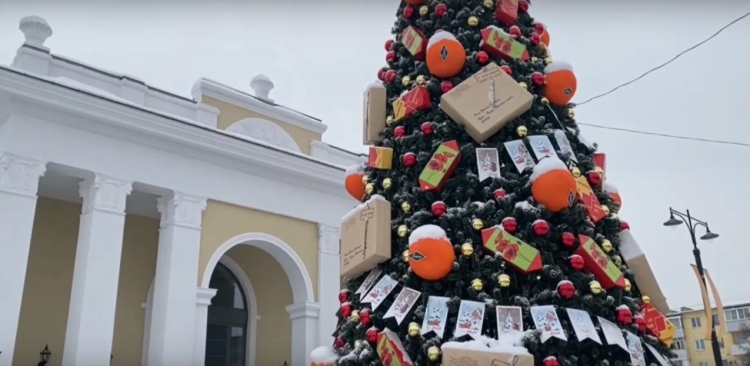 В рязанском Торговом городке установили 160 новогодних елок