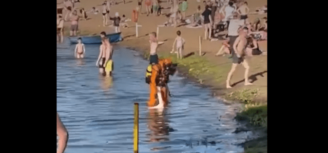 В Сети появились кадры, как рязанский водолаз вытаскивает из воды труп утонувшего молодого человека