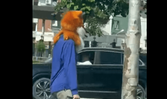 Рязанцы запечатлели в центре города мужчину "с головой лисы"