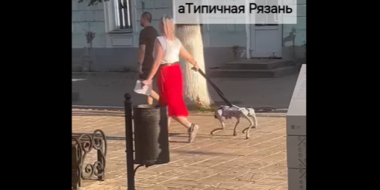 В центре Рязани женщина «выгуливала» пса-робота