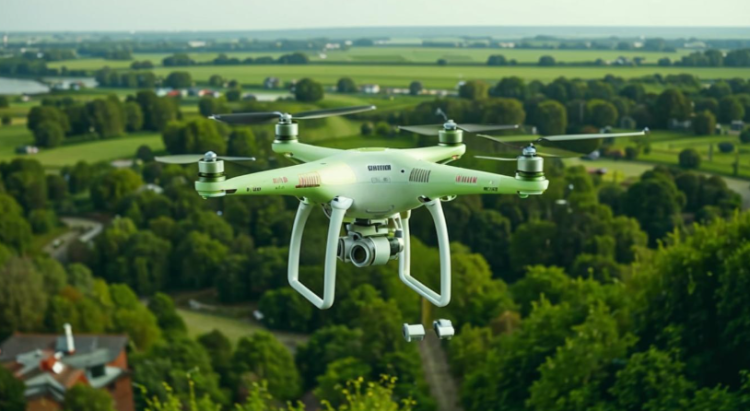 В небе рядом с рязанской деревней Турлатово засняли беспилотник