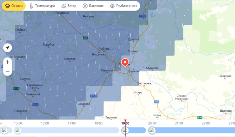 Дождь накроет Рязань в 7 вечера