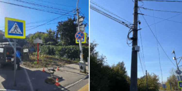 Малков: в центре Рязани начали освобождать опоры уличного освещения от лишних кабелей сетей связи