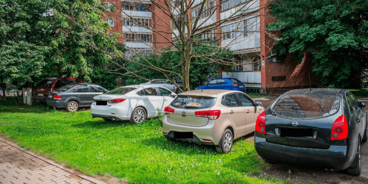 С начала 2024 года в Рязани оштрафованы 3154 водителя, которые парковались на газонах