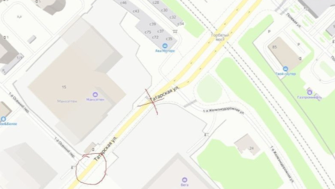 Пешеходный переход на улице Татарской перенесли