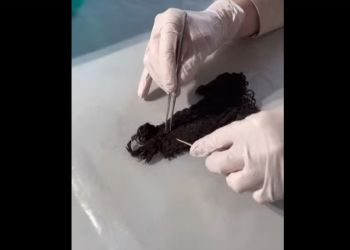 В РИАМЗ восстановили фрагмент шерстяного плетеного текстиля В РИАМЗ восстановили фрагмент шерстяного плетеного текстиля