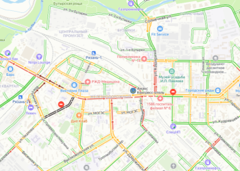 В центре Рязани образовалась пробка