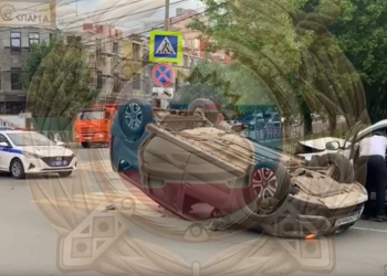 В Сети появилось видео с места массового ДТП в центре Рязани