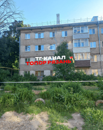 Осколок БПЛА прилетел в окно рязанской многоэтажки