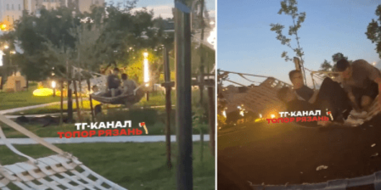 Рязанцы продолжают жаловаться на детей, которые портят гамаки на Лыбедском бульваре