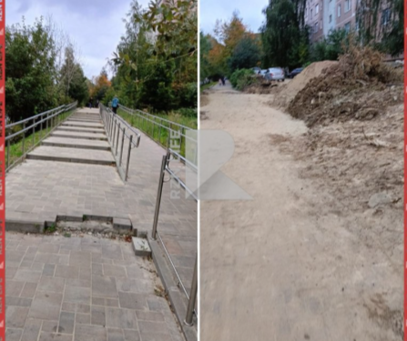 Рязанцы пожаловались на разрушающуюся лестницу на улице Новоселов