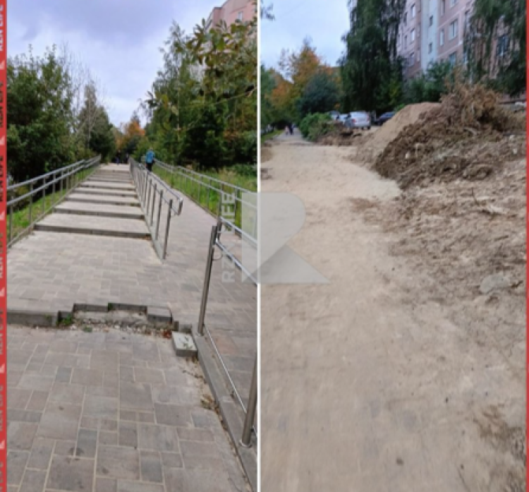 Рязанцы пожаловались на разрушающуюся лестницу на улице Новоселов