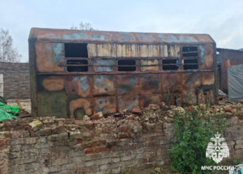 В городе Спасск-Рязанский горела хозпостройка