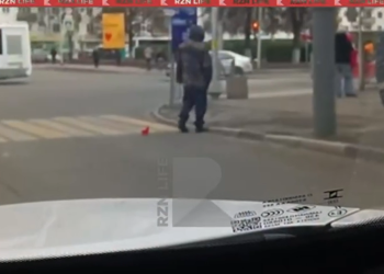 В центре Рязани мужчины выгуливал игрушечную собачку В центре Рязани мужчины выгуливал игрушечную собачку