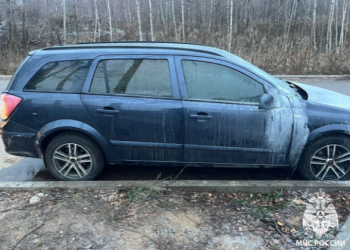 В Рязани загорелась легковушка