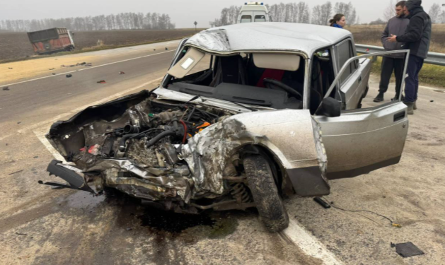 При столкновении КамАЗа и легковушки в Рыбновском районе пострадал 85-летний водитель