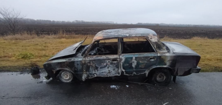 В Шацком районе сгорела легковушка
