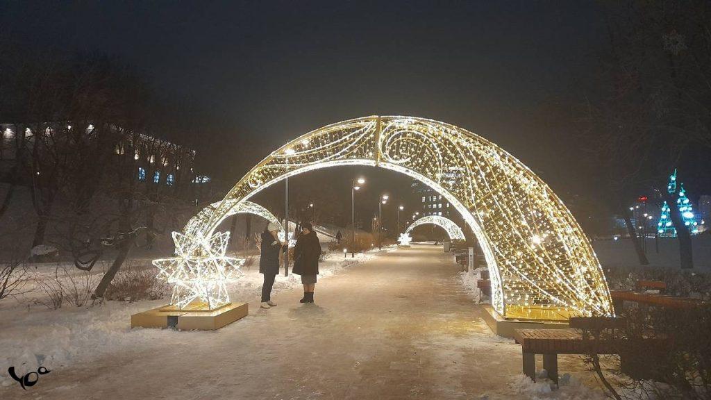 Фоторепортаж: рязанский Лыбедский бульвар преобразился к Новому году