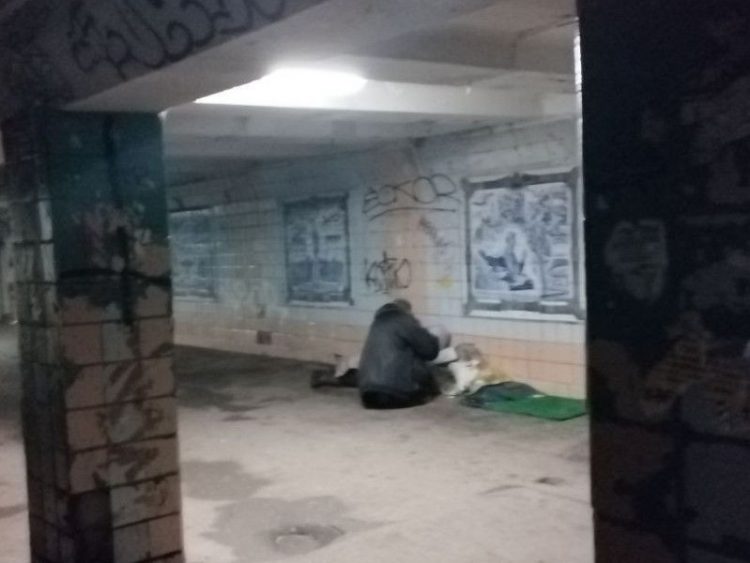Рязанцы засняли в подземном переходе у "Барса на Московском" бездомных