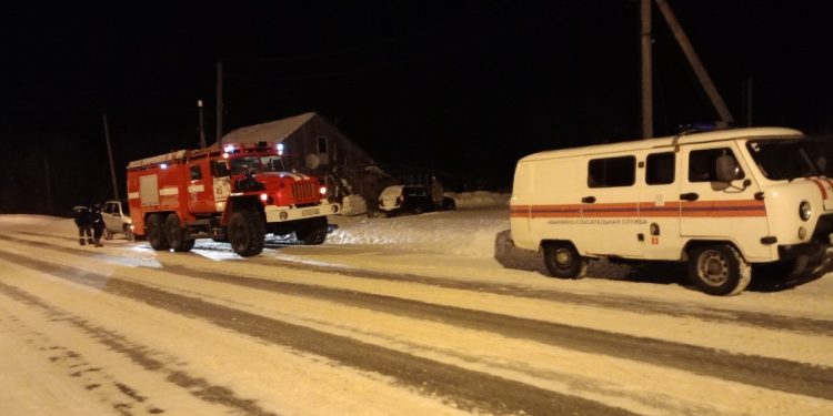 В Старожиловском районе загорелся кирпичный дом