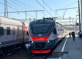 На железнодорожном вокзале «Рязань-1» засняли новую электричку серии «ЭП2Д»