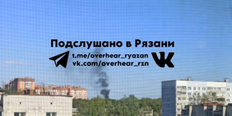 На рязанском проезде Шабулина засняли черный столб дыма