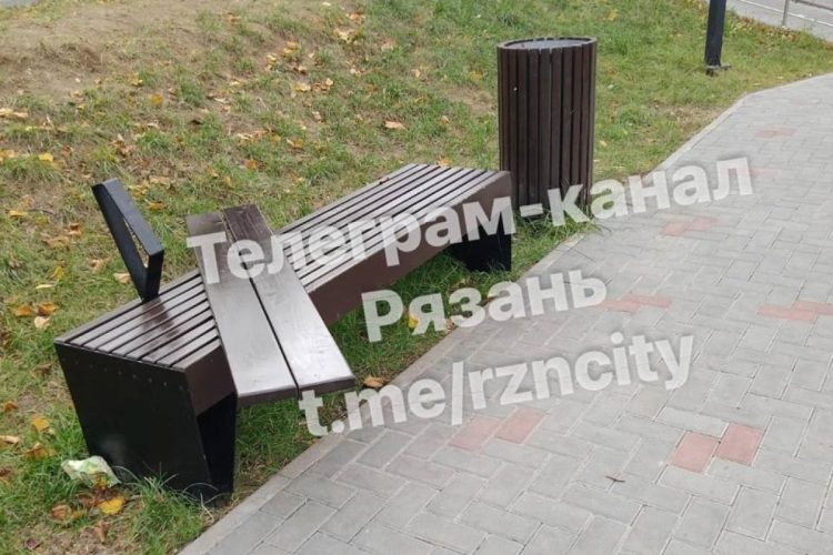 В Рязани вандалы сломали лавочки в парке у пруда Серая шейка