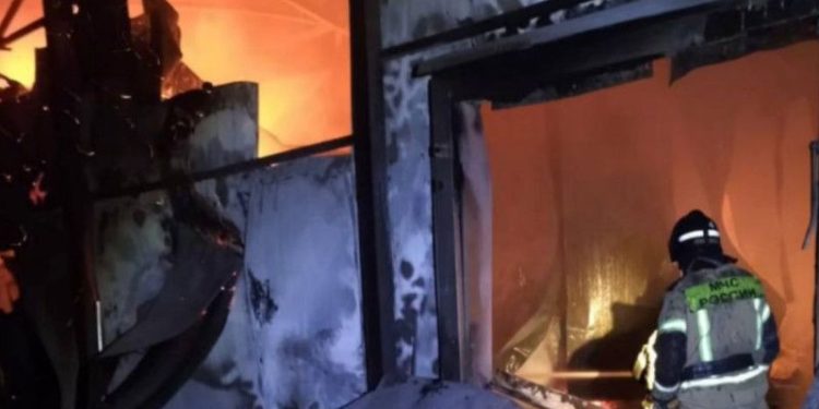 В Рыбновском районе сгорел производственный цех