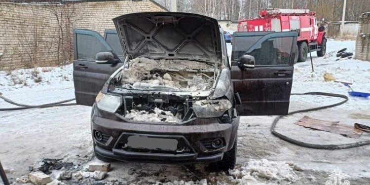 В рязанском Кораблине сгорел легковой автомобиль