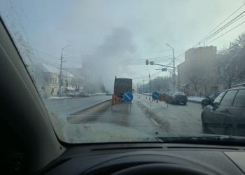 Рязанские водители сообщили о перекрытии дороги на Первомайском проспекте