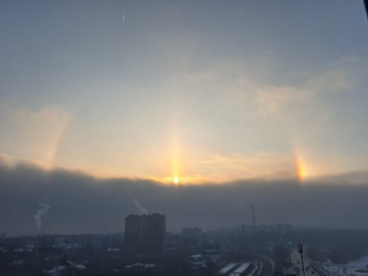 Над Рязанью запечатлели огромное солнечное гало