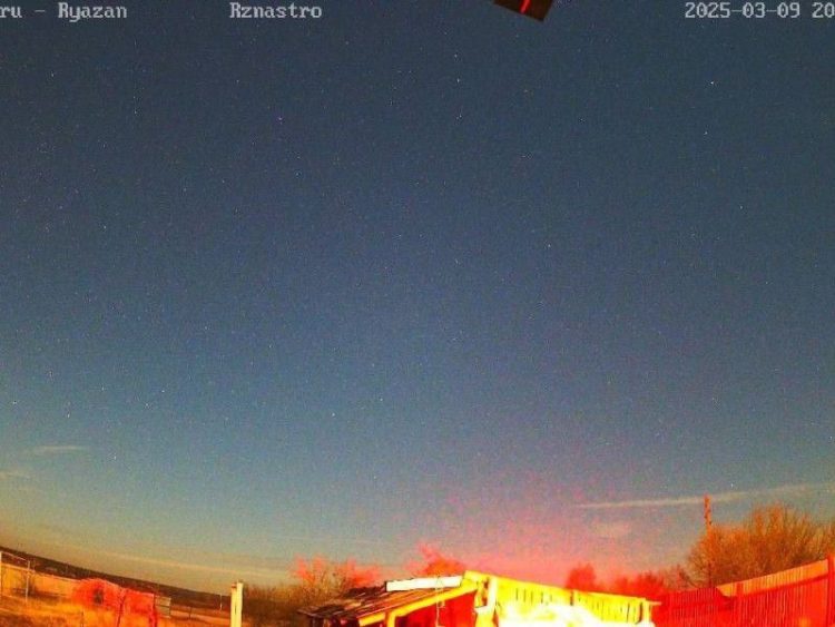Вечером 9 марта в небе над Рязанской областью запечатлели полярное сияние