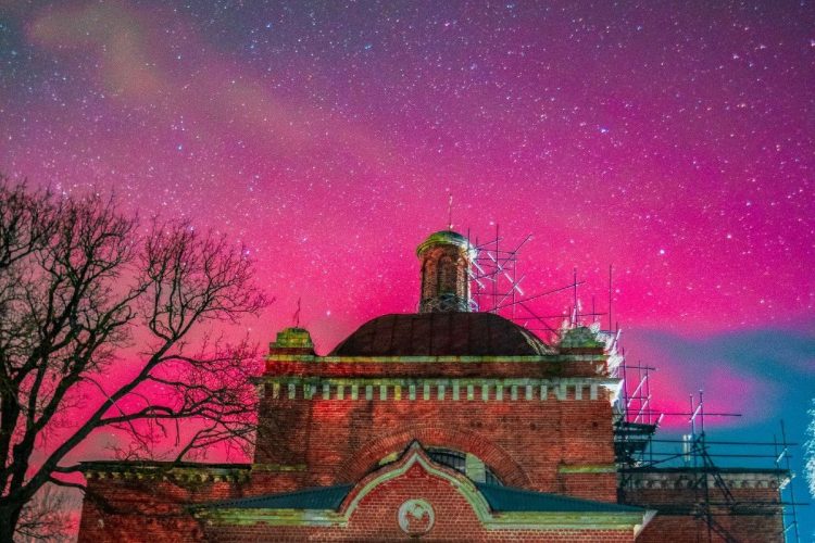 Ночью 24 марта в Рязанской области запечатлели северное сияние