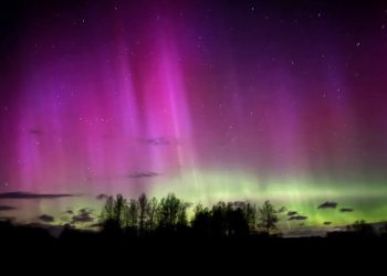 В ночь на 17 апреля в Рязанском области запечатлели северное сияние