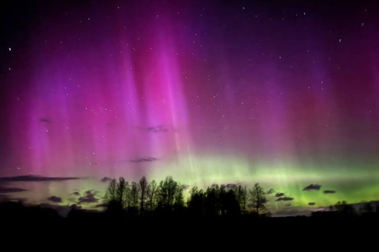 В ночь на 17 апреля в Рязанском области запечатлели северное сияние