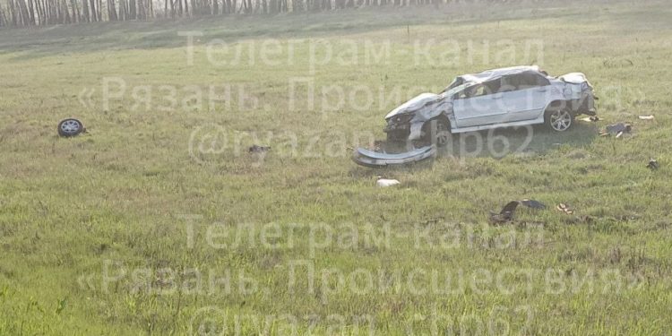 В Рязанском регионе легковой автомобиль улетел в кювет