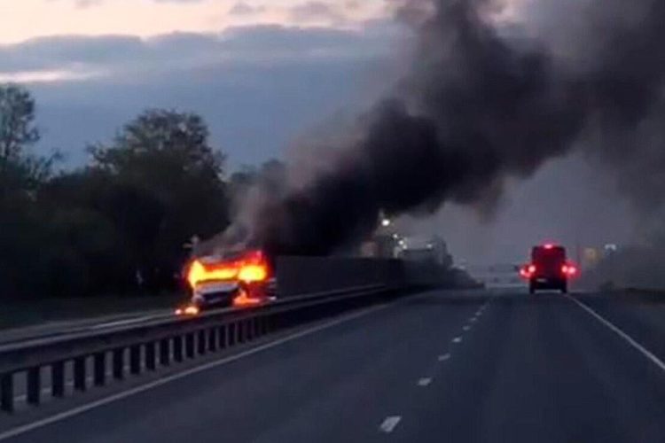 В Рыбновском районе сгорела ГАЗель