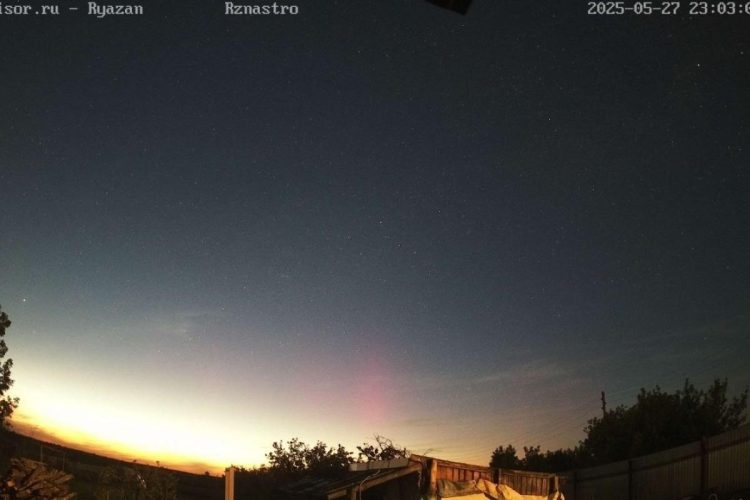 Над Рязанской областью запечатлели северное сияние