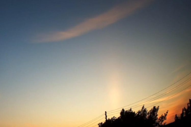 В небе над Рязанским регионом запечатлели световой столб