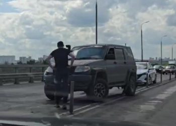 На Солотчинском шоссе из-за аварии образовалась крупная пробка