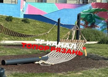 В центре Рязани вновь сломали гамаки