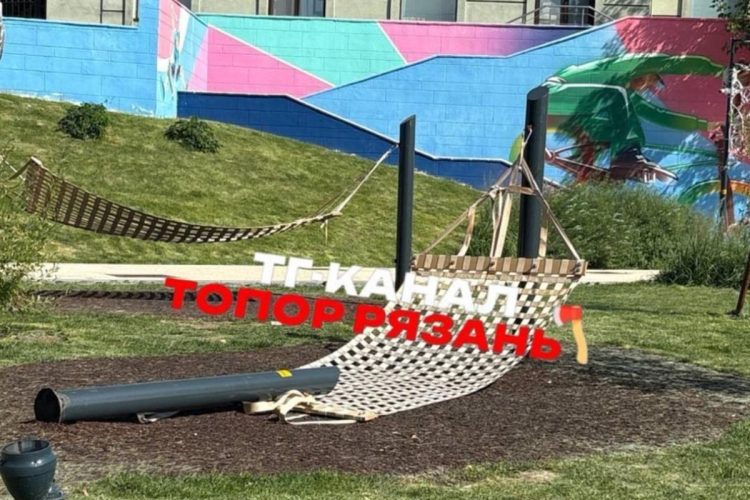 В центре Рязани вновь сломали гамаки