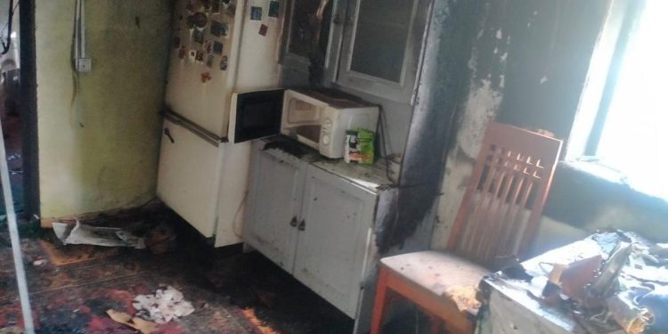 В Сети появилось фото с места пожара на даче в рязанском Ряжске