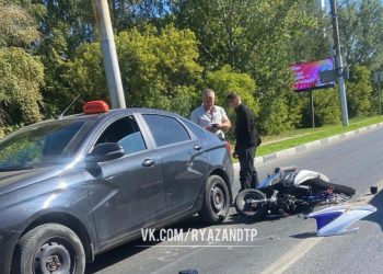 В Рязани в ДТП угодил водитель скутера